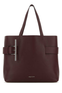 ALEXANDER MCQUEEN Alexander Mcqueen Women Tyrian Purple Leather T-Bar Shopping Bag