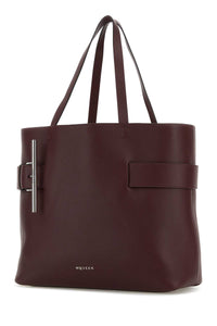 ALEXANDER MCQUEEN Alexander Mcqueen Women Tyrian Purple Leather T-Bar Shopping Bag