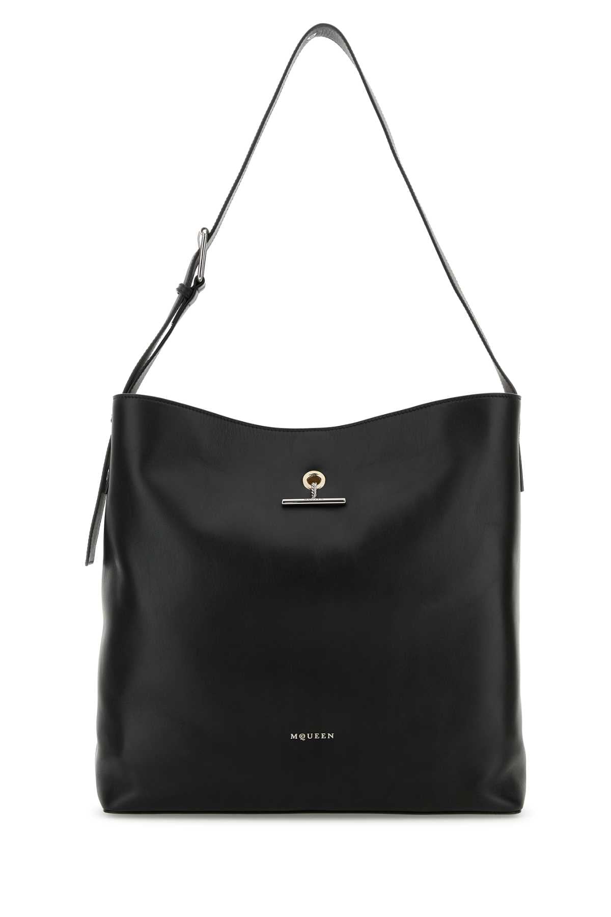 ALEXANDER MCQUEEN Alexander Mcqueen Men Black Leather Pendant Shopping Bag