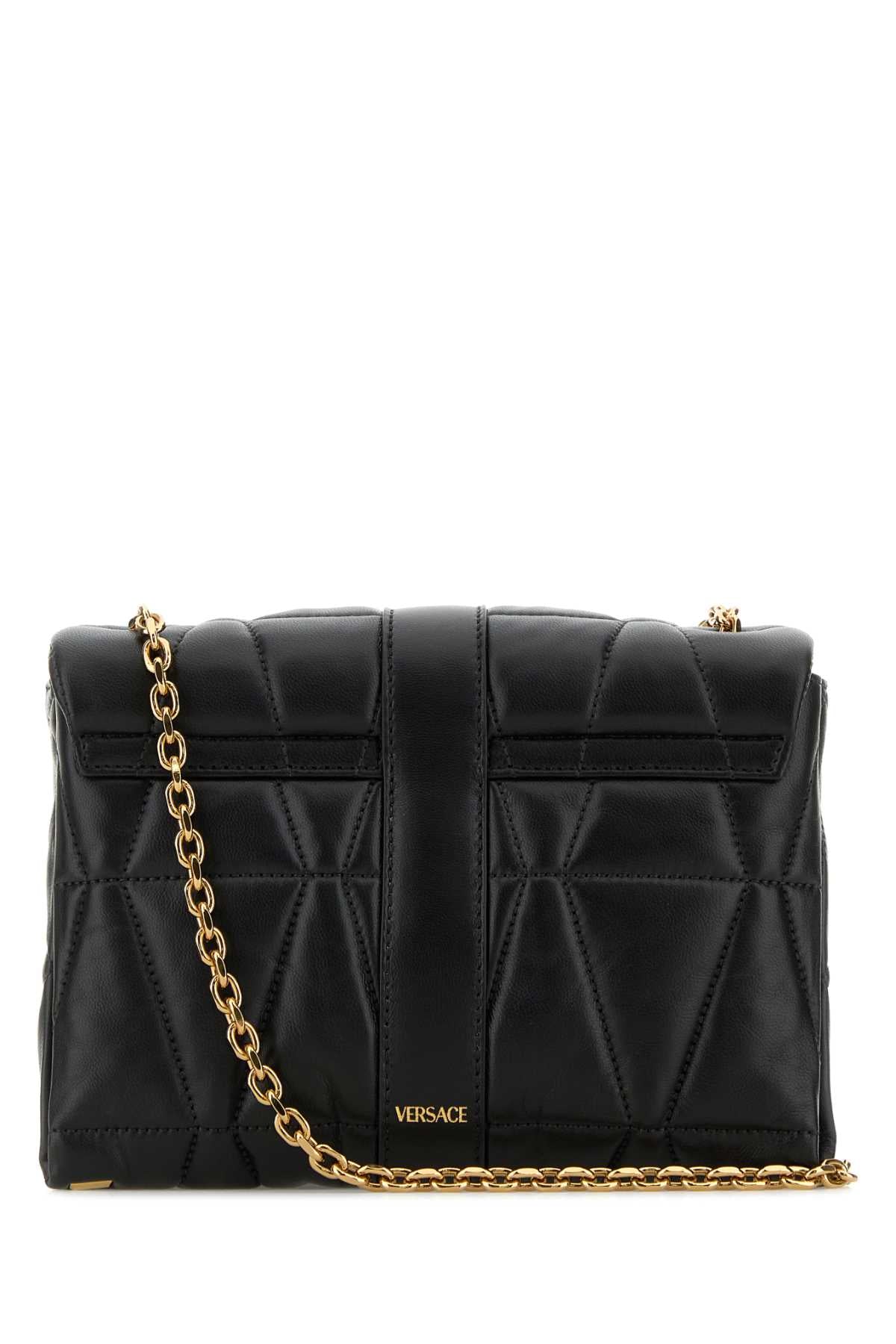 VERSACE Versace Women Black Nappa Leather Kleio Shoulder Bag