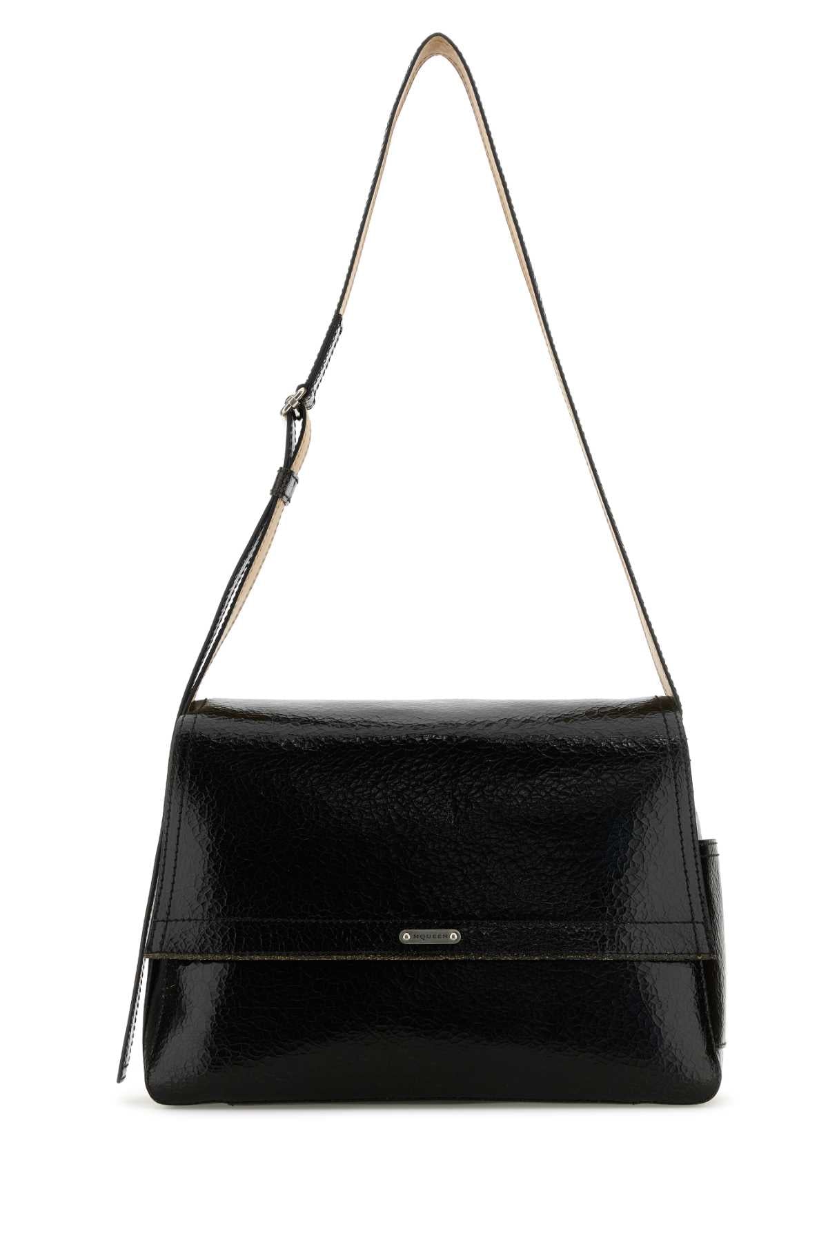 ALEXANDER MCQUEEN Alexander Mcqueen Men Black Leather The Slouch Crossbody Bag