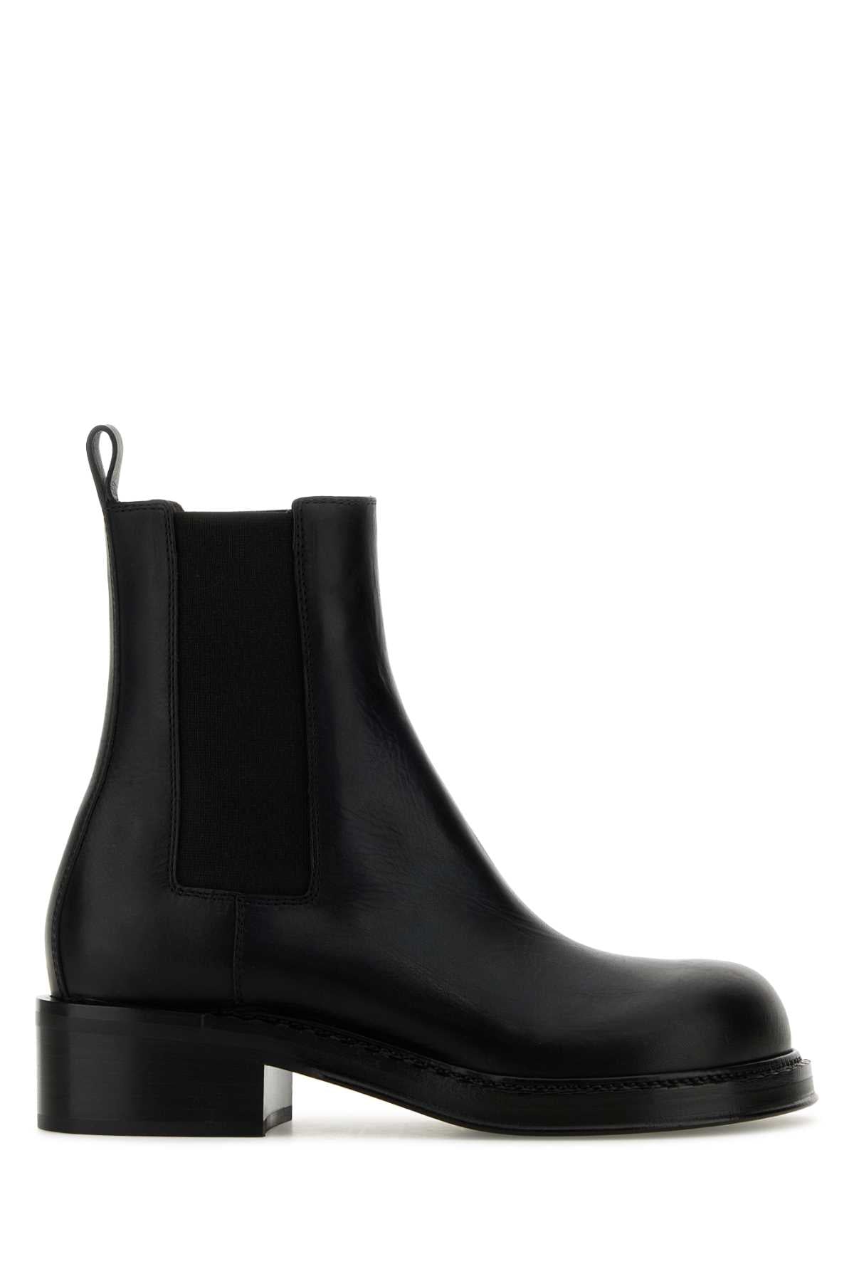 BOTTEGA VENETA Bottega Veneta Women Black Leather Cliff Ankle Boots