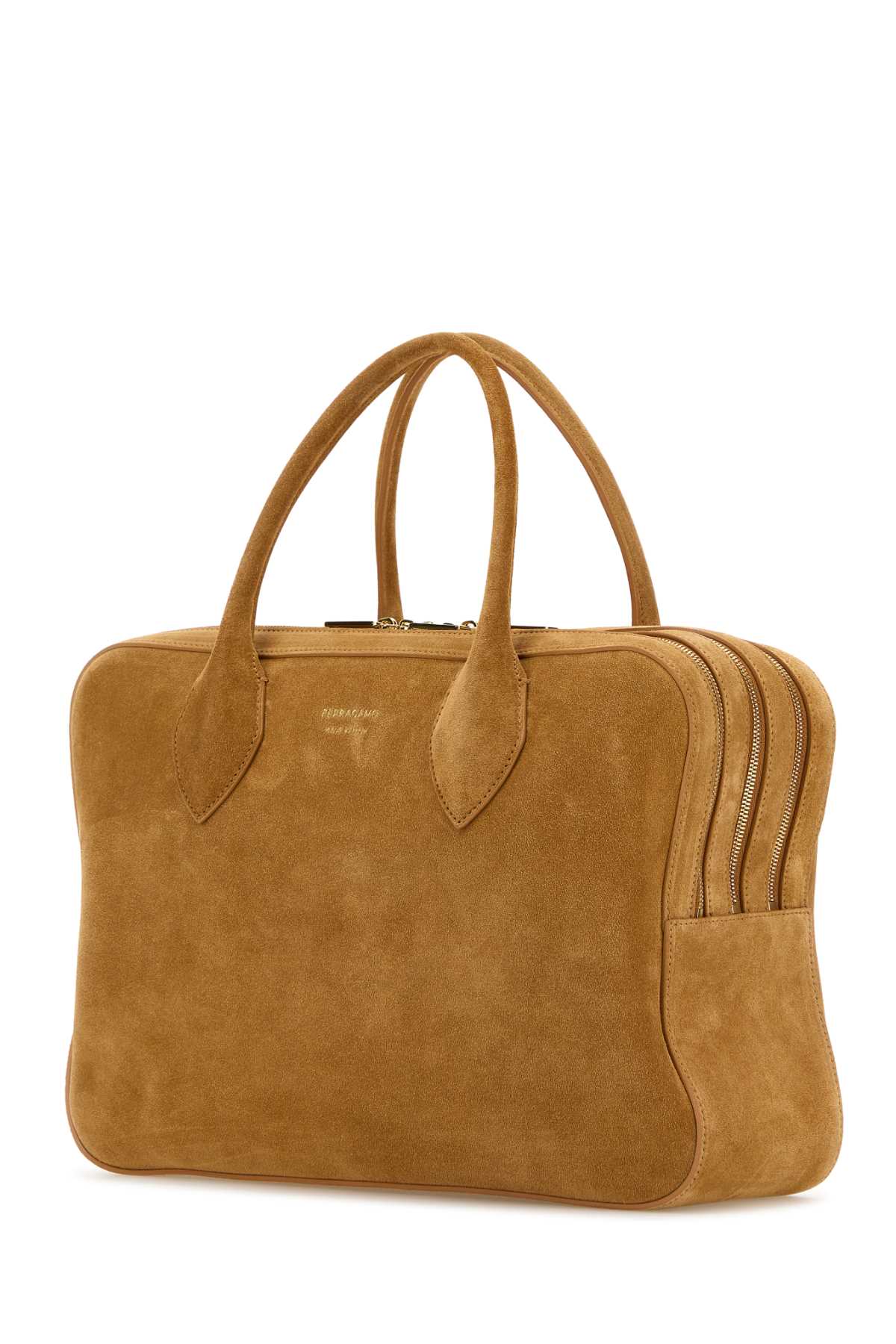 SALVATORE FERRAGAMO Salvatore Ferragamo Women Camel Suede Medium Handbag