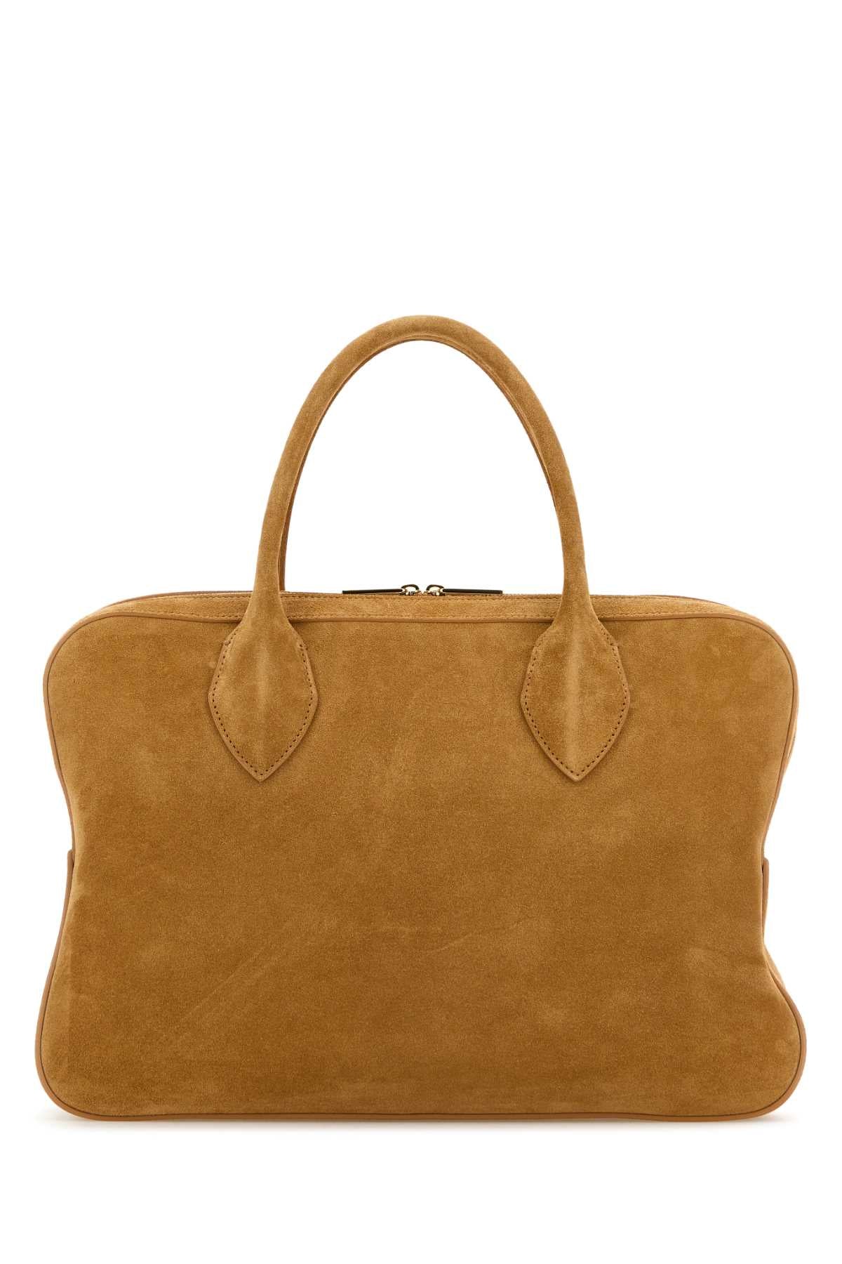 SALVATORE FERRAGAMO Salvatore Ferragamo Women Camel Suede Medium Handbag