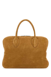 SALVATORE FERRAGAMO Salvatore Ferragamo Women Camel Suede Medium Handbag