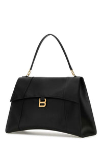 Balenciaga Women Black Leather Large Hourglass Soft Handbag