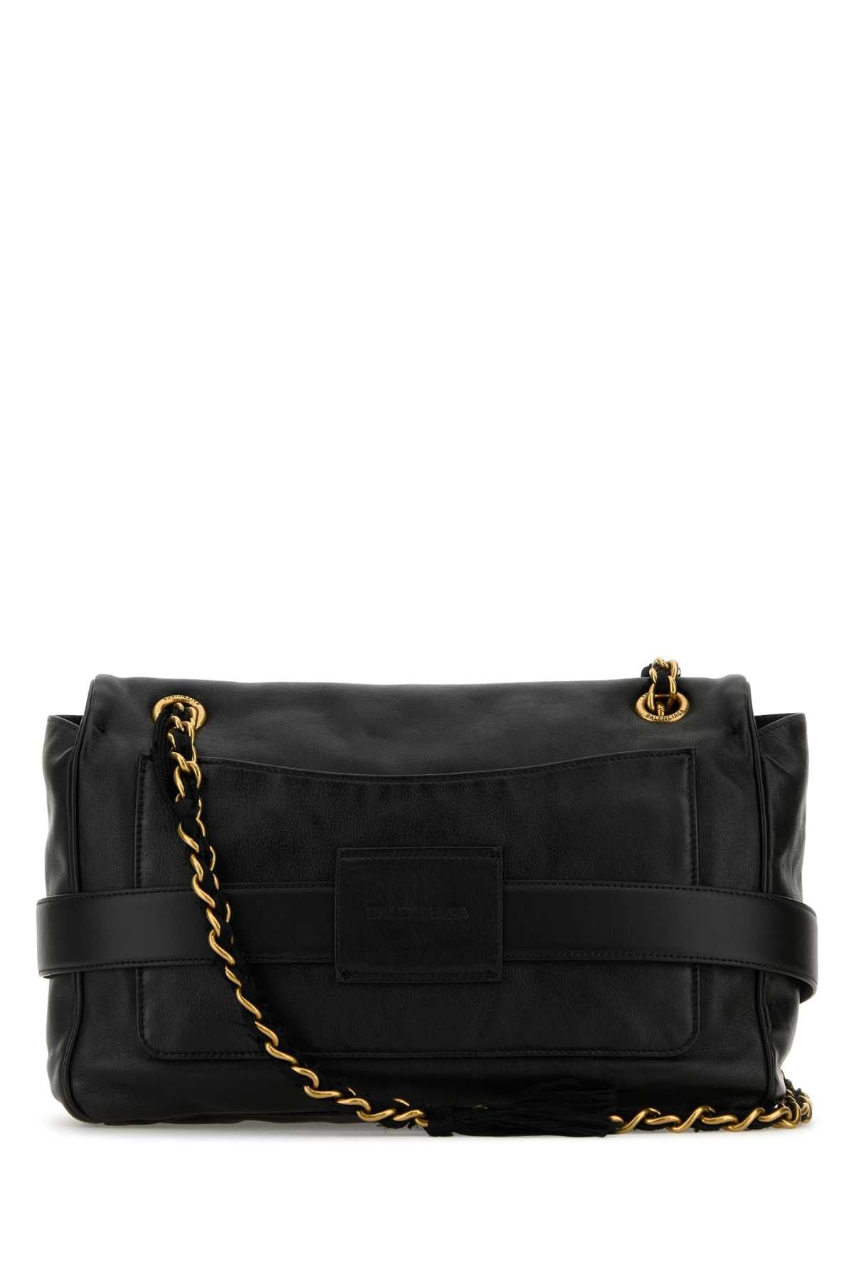 BALENCIAGA Balenciaga Women Black Leather Medium Modu Shoulder Bag