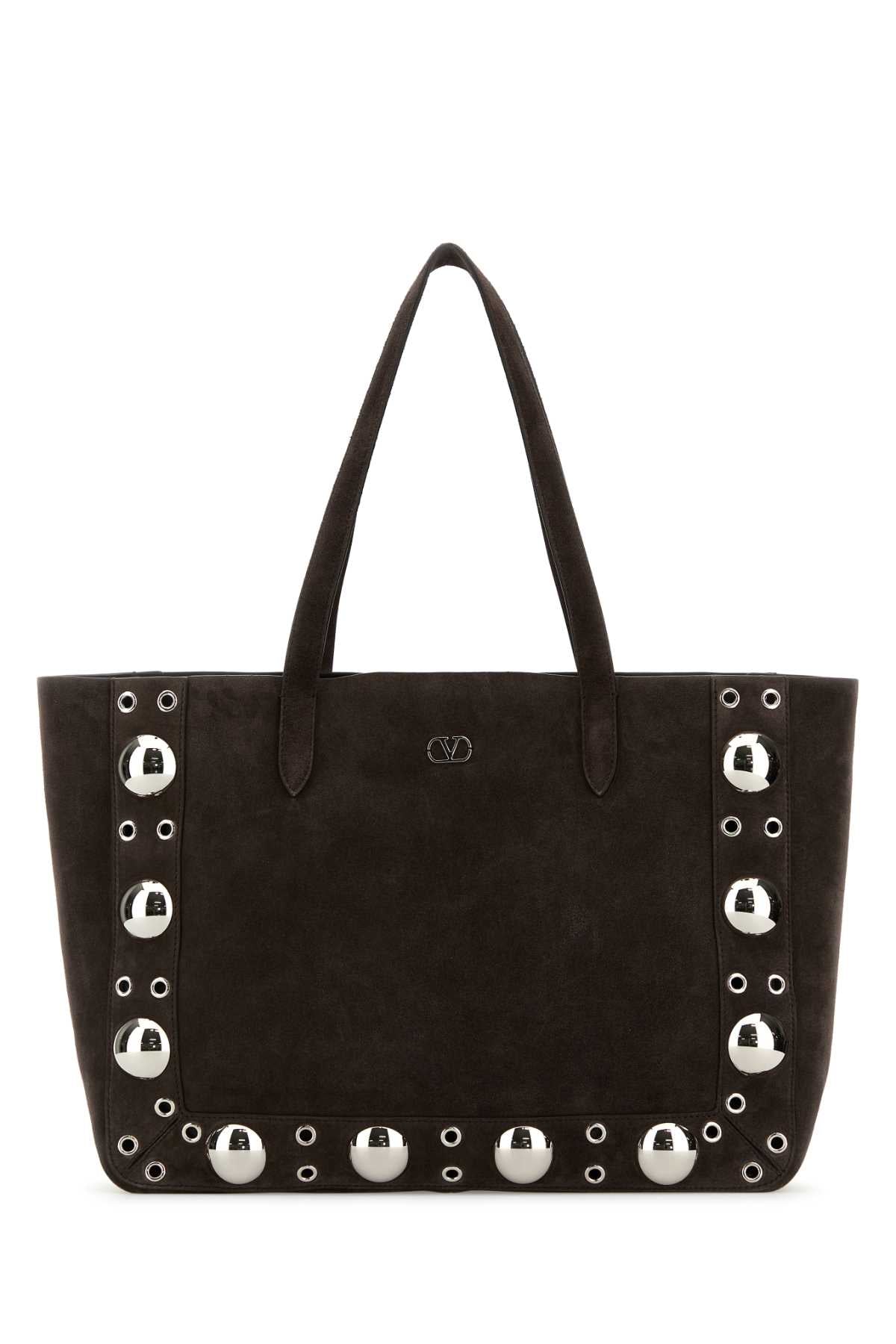 VALENTINO GARAVANI Valentino Garavani Women Brown Suede Nellcã´Te Shopping Bag