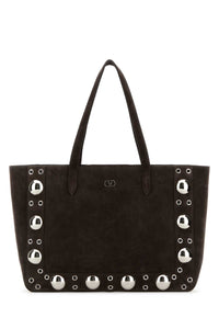 VALENTINO GARAVANI Valentino Garavani Women Brown Suede Nellcã´Te Shopping Bag