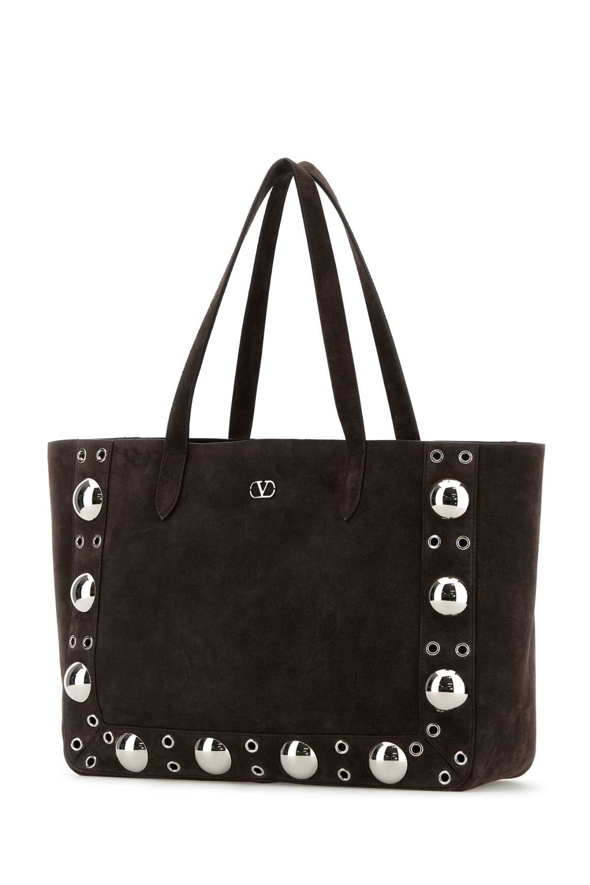 VALENTINO GARAVANI Valentino Garavani Women Brown Suede Nellcã´Te Shopping Bag