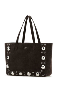 VALENTINO GARAVANI Valentino Garavani Women Brown Suede Nellcã´Te Shopping Bag
