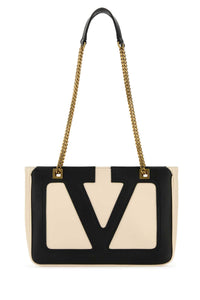 VALENTINO GARAVANI Valentino Garavani Men Ivory Nappa Leather Small Viva Superstar Shoulder Bag