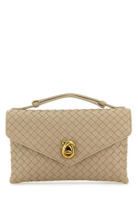 Bottega Veneta Women Beige Leather Knot Lock Handbag