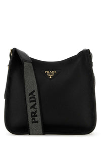 Prada Women Black Leather Shoulder Bag
