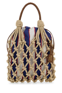 Prada Women Beige Mesh Handbag