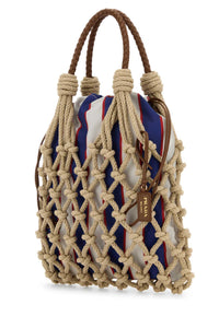 Prada Women Beige Mesh Handbag