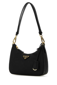 Prada Women Black Leather Mini Prada Re-Edition Shoulder Bag