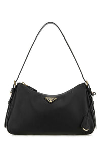 Prada Women Black Leather Medium Aimee Shoulder Bag