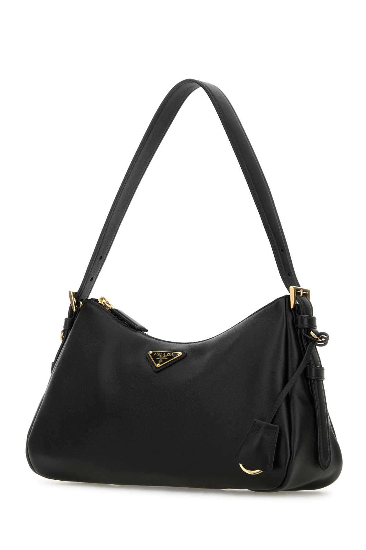 Prada Women Black Leather Medium Aimee Shoulder Bag – Bluefly