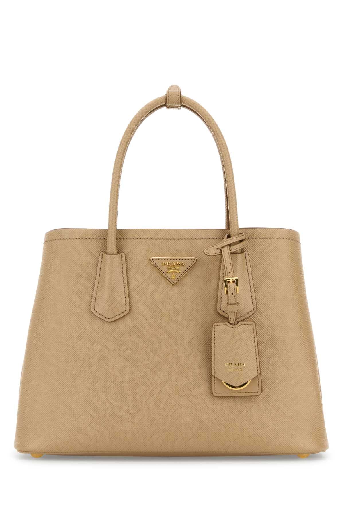 PRADA Prada Women Sand Leather Small Double Handbag