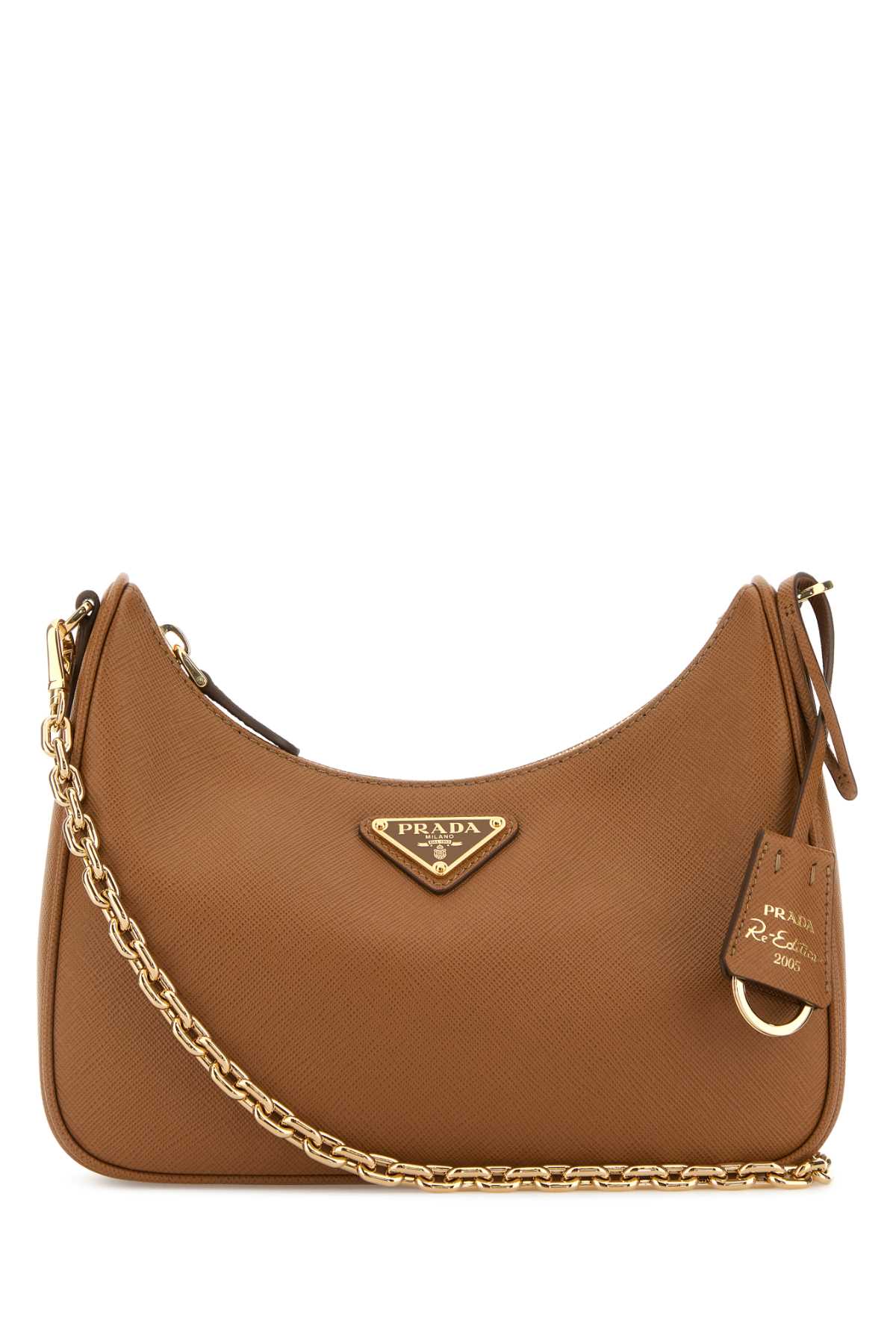 Prada Women Camel Leather Re-Edition 2005 Shoulder Bag