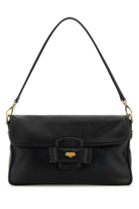 Miu Miu Women Black Leather Penny Shoulder Bag