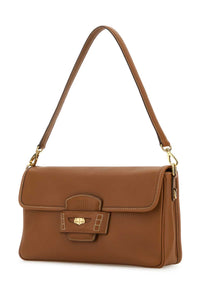 Miu Miu Women Caramel Leather Penny Shoulder Bag