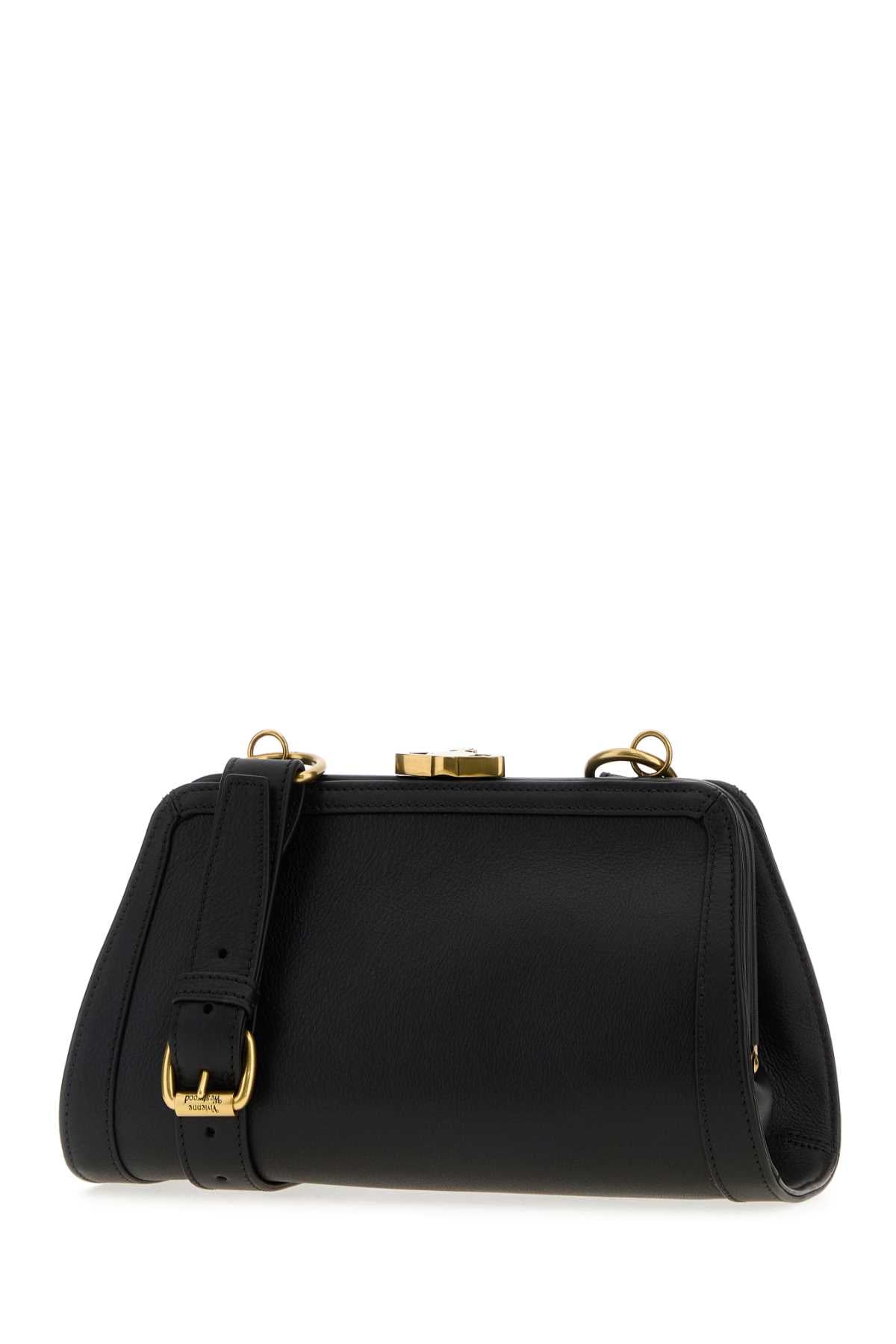 Vivienne Westwood Women Black Leather Ascot Crossbody Bag