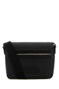 TOM FORD Tom Ford Men Black Leather Small Traveller Crossbody Bag