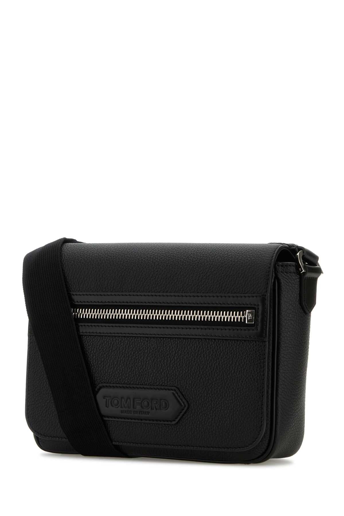 TOM FORD Tom Ford Men Black Leather Small Traveller Crossbody Bag