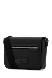 TOM FORD Tom Ford Men Black Leather Small Traveller Crossbody Bag