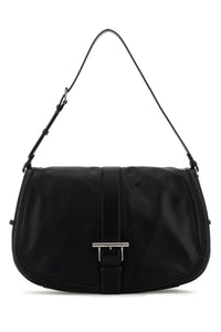 Alexander Mcqueen Men Black Leather Maxi Satchel Shoulder Bag