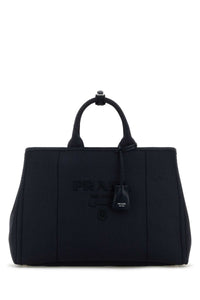 Prada Men Navy Blue Canvas Shopping Bag
