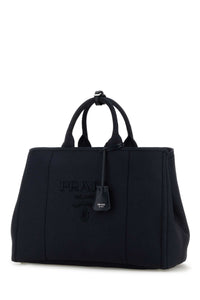 Prada Men Navy Blue Canvas Shopping Bag