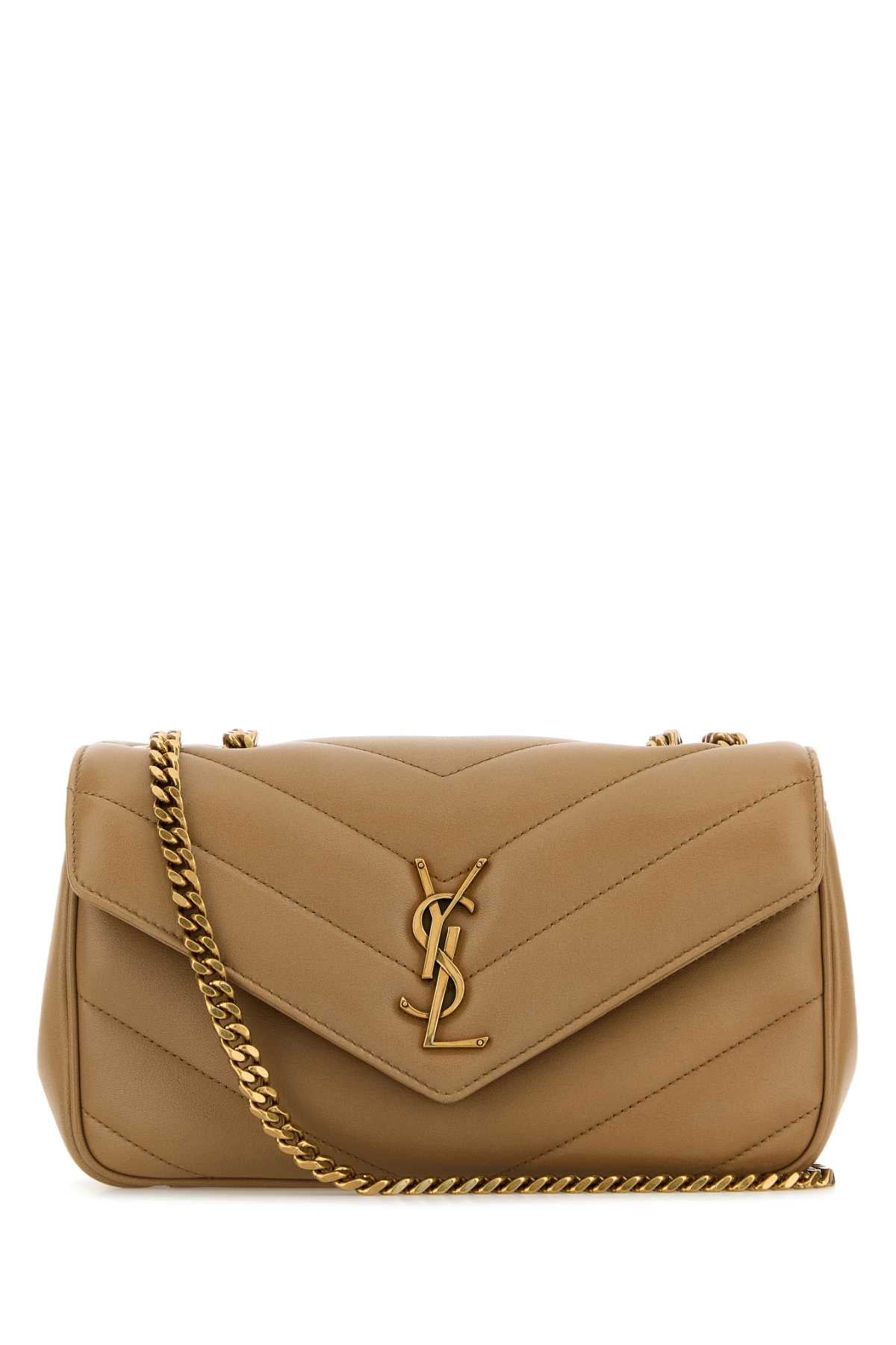 SAINT LAURENT Saint Laurent Women Camel Leather Small Loulou Shoulder Bag
