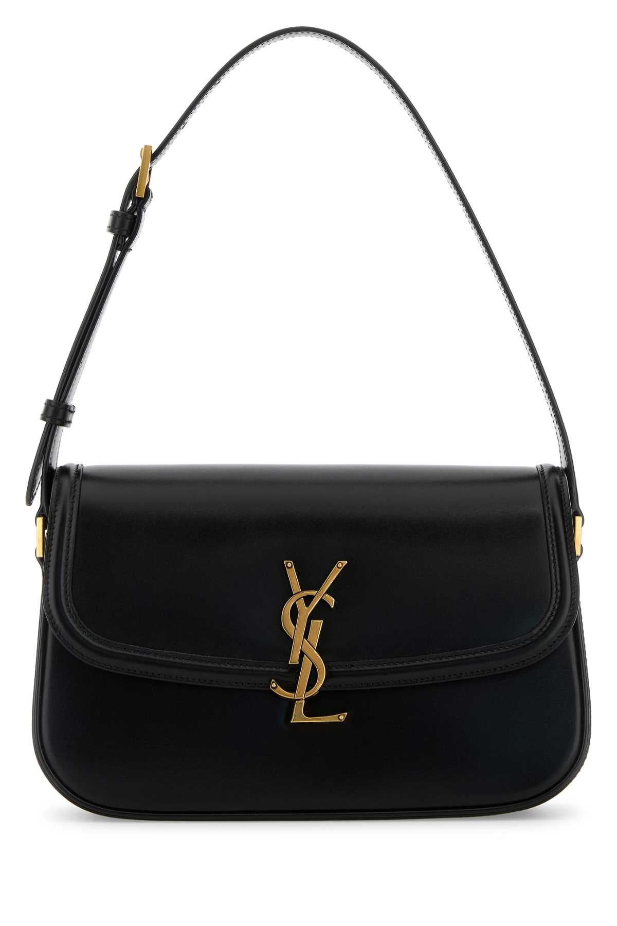 Saint Laurent Women Black Leather Solferino Shoulder Bag