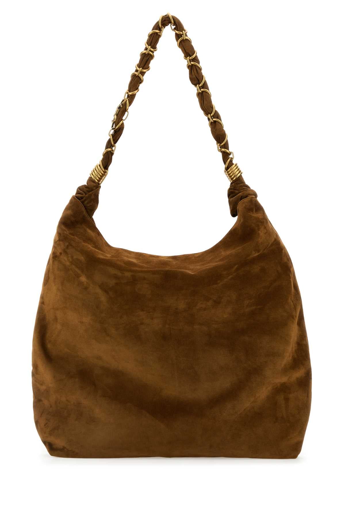 SAINT LAURENT Saint Laurent Women Caramel Suede Amalia Shopping Bag
