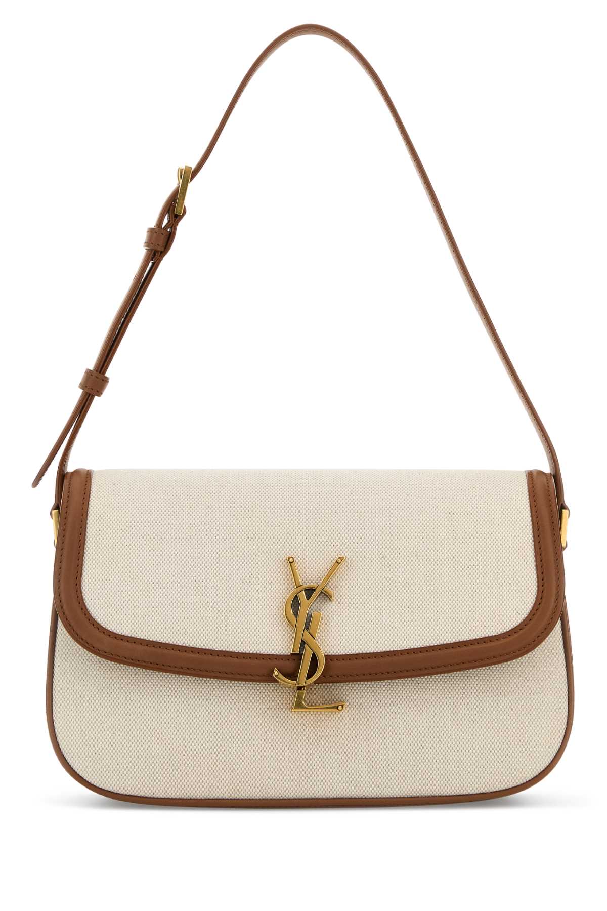 SAINT LAURENT Saint Laurent Women Sand Canvas Solferino Shoulder Bag