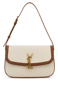 SAINT LAURENT Saint Laurent Women Sand Canvas Solferino Shoulder Bag