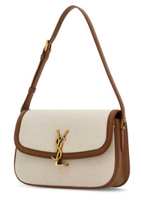 SAINT LAURENT Saint Laurent Women Sand Canvas Solferino Shoulder Bag
