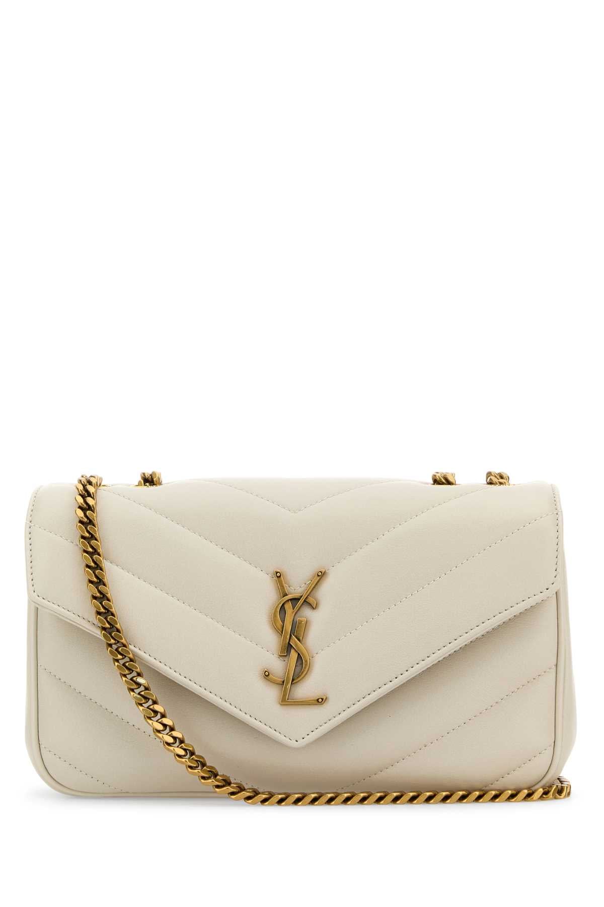SAINT LAURENT Saint Laurent Women Ivory Leather Small Loulou Shoulder Bag