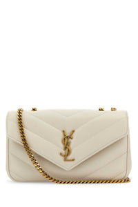 SAINT LAURENT Saint Laurent Women Ivory Leather Small Loulou Shoulder Bag