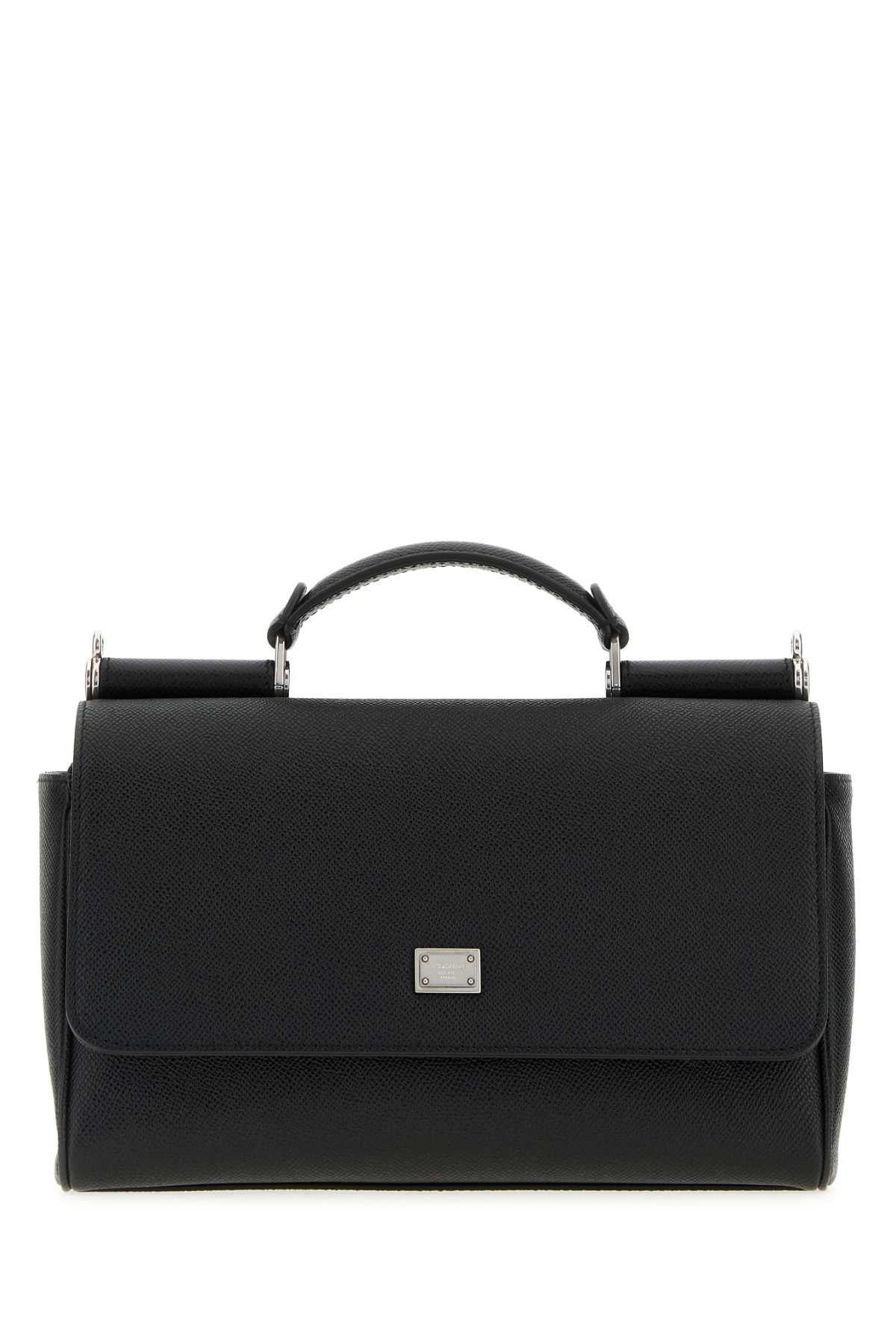Dolce & Gabbana Men Black Leather Sicily Handbag