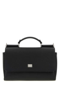 Dolce & Gabbana Men Black Leather Sicily Handbag