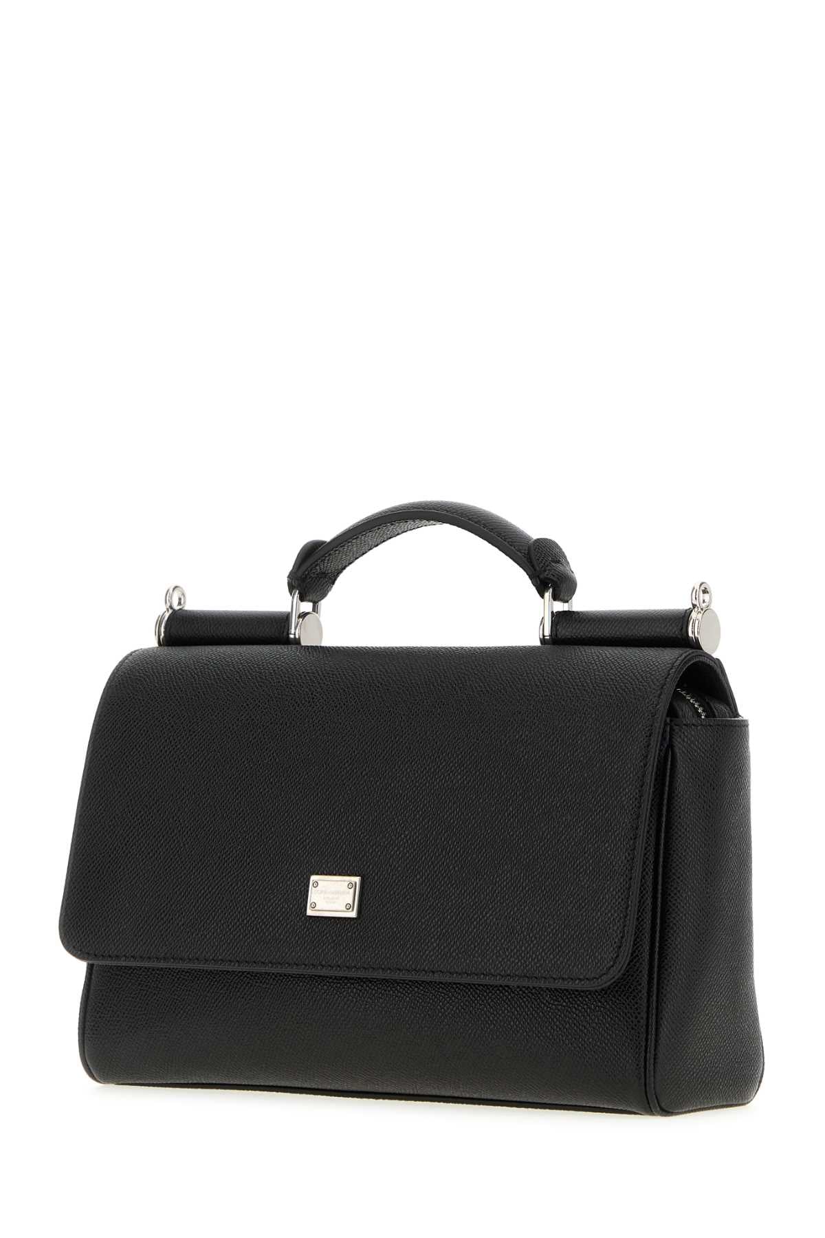 Dolce & Gabbana Men Black Leather Sicily Handbag