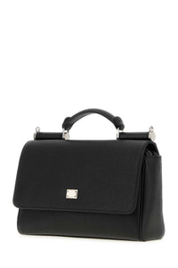 Dolce & Gabbana Men Black Leather Sicily Handbag