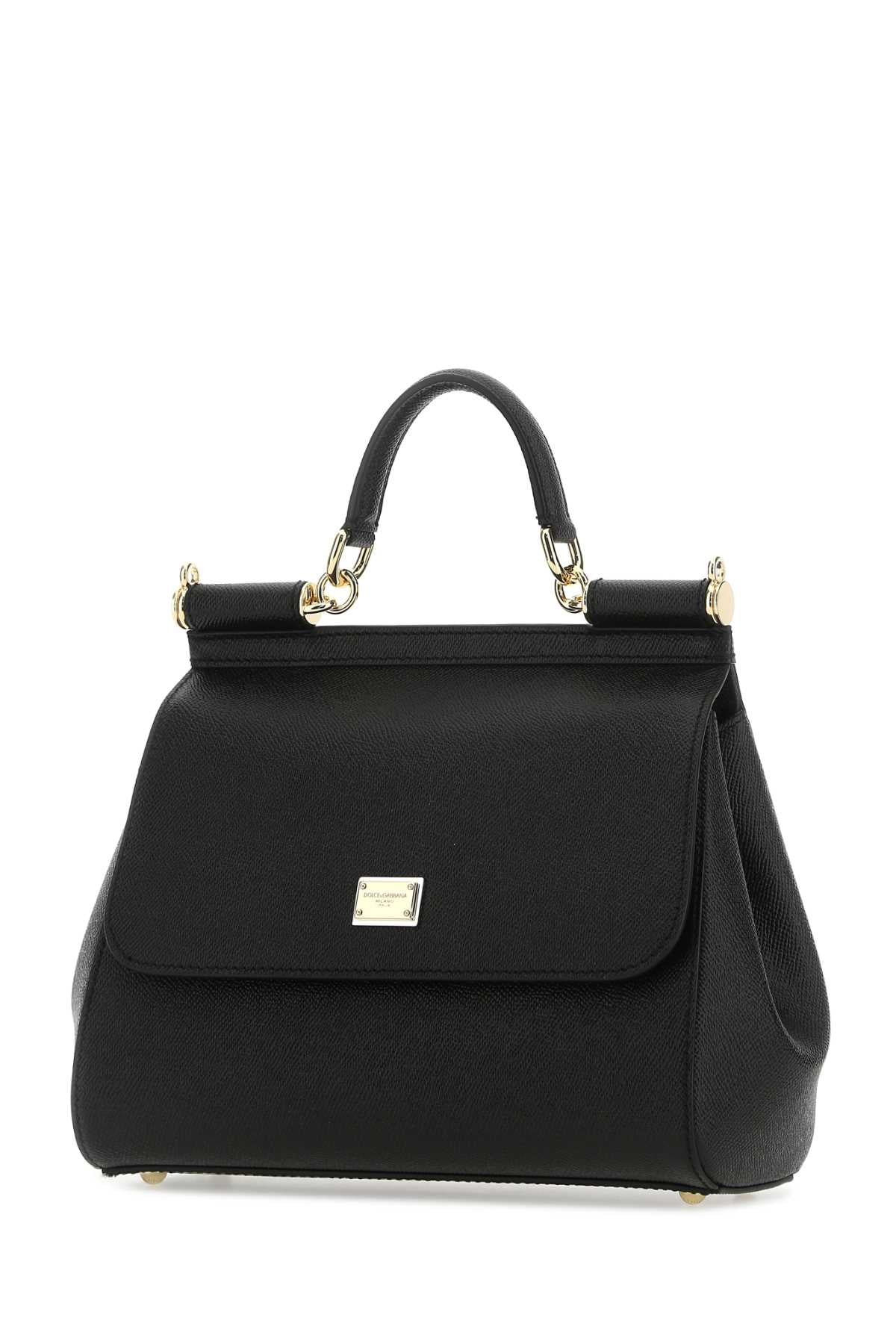 Dolce & Gabbana Women Black Leather Medium Sicily Handbag