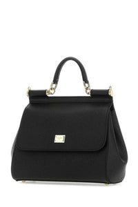 Dolce & Gabbana Women Black Leather Medium Sicily Handbag