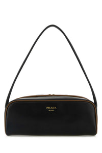 Prada Women Black Leather Shoulder Bag