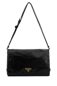 Prada Women Black Leather Medium Shoulder Bag